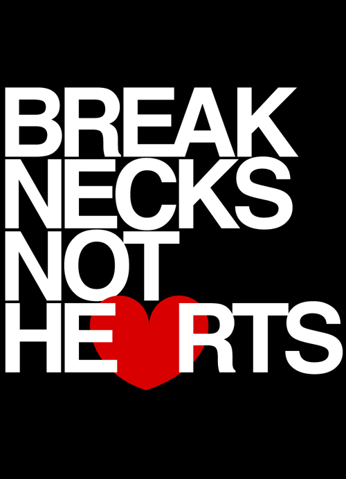 Break Necks Not Hearts Crewneck Sweatshirt in Black by AiReal